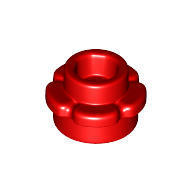 樂高 LEGO 24866  紅色 花朵圓點 (5片花瓣) Plate Round 1x1 Flower Edge