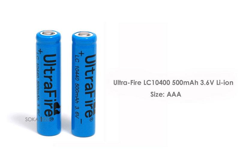 全新大廠Ultra-Fire 10440 Li-ion 鋰電池充電電池 同鎳氫鎳鎘AAA電池電筒無線電等使用