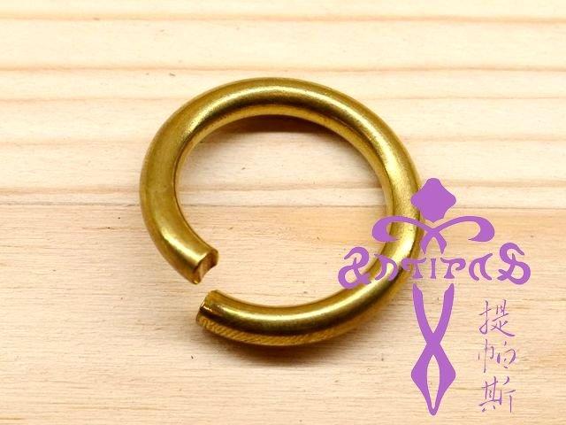 Antipas安提帕斯手工皮革--16*3mm銅製O型環C圈(黃銅色5入裝)--商品編號G03403163