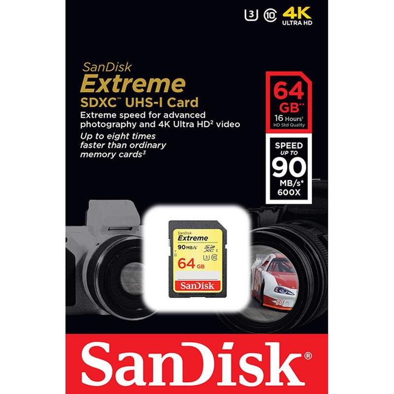 免運含發票 SanDisk Extreme 64G SDXC 64GB U3 V30 4K 記憶卡另有128GB