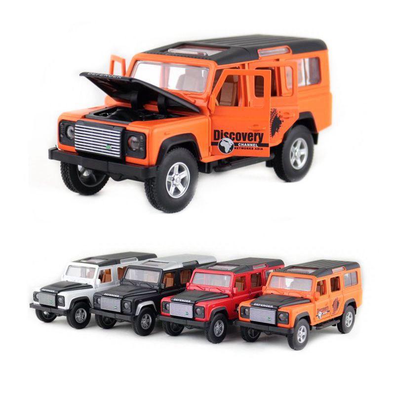 建元合金汽車 1:32模型兒童玩具 路虎 衛士SUV跑車開門迴力聲光