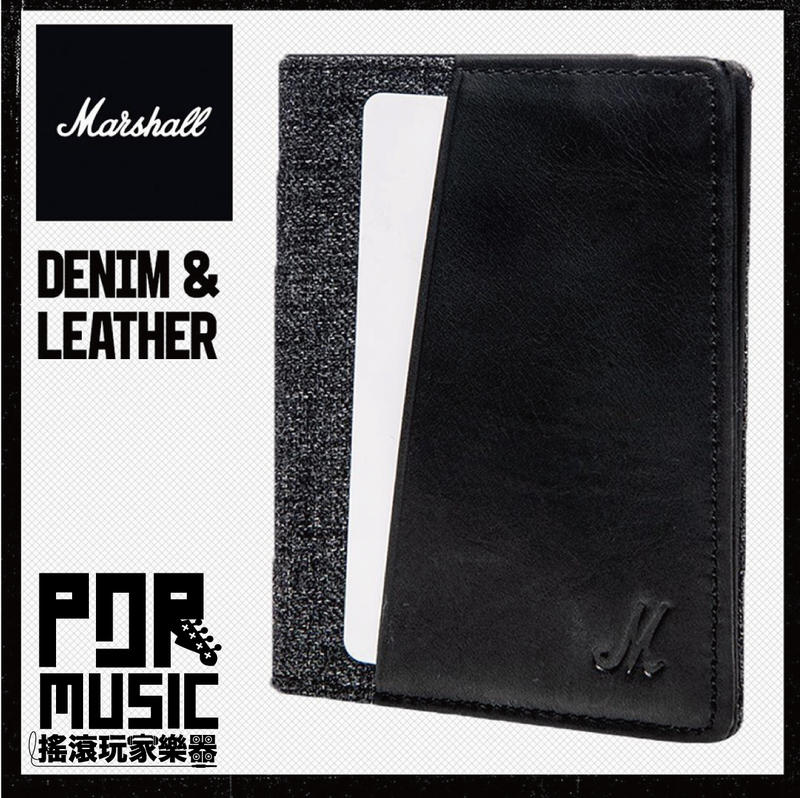 【搖滾玩家樂器】全新 公司貨免運 Marshall Denim & Leather 時尚 牛仔 / 皮革 名片夾