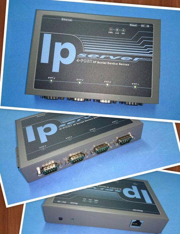 『小梅』台製工業級4埠RS-232/422/485轉TCP/IP Ethernet(RJ45)轉換器,遠端控制