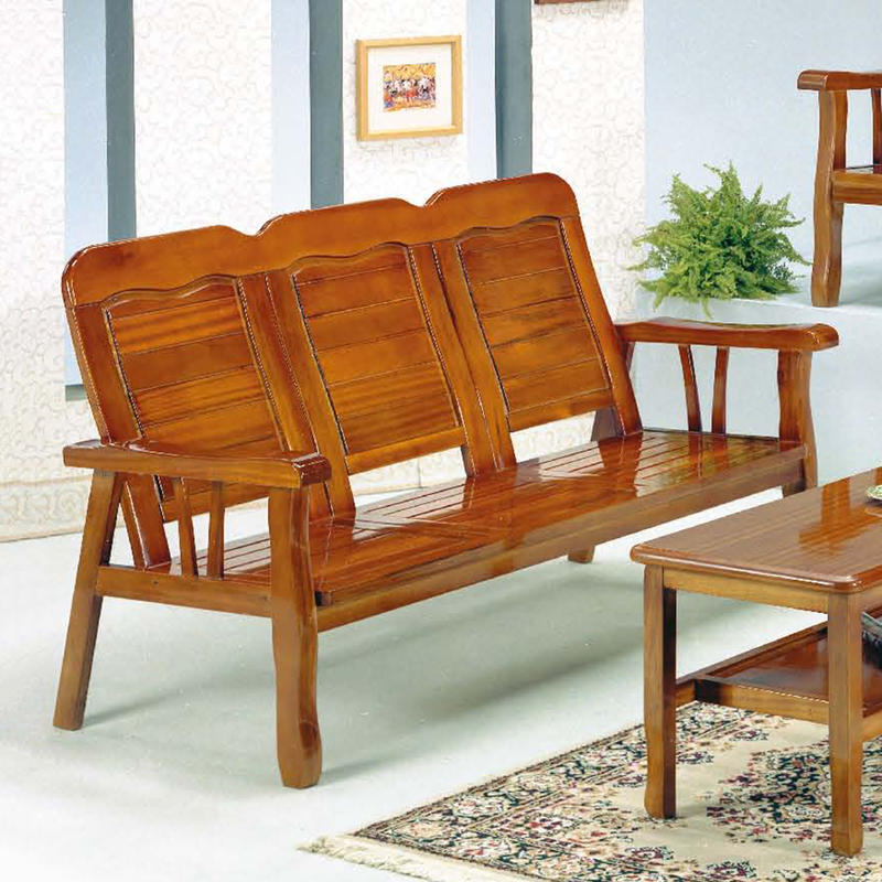 【在地人傢俱】20 簡單購-613型烏心實木組椅-3人/三人木椅/木沙發 LC335-3