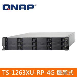 含發票*公司貨QNAP TS-1263XU-RP-4G 機架式(不含滑軌,3年保)網路儲存伺服器       支援 10