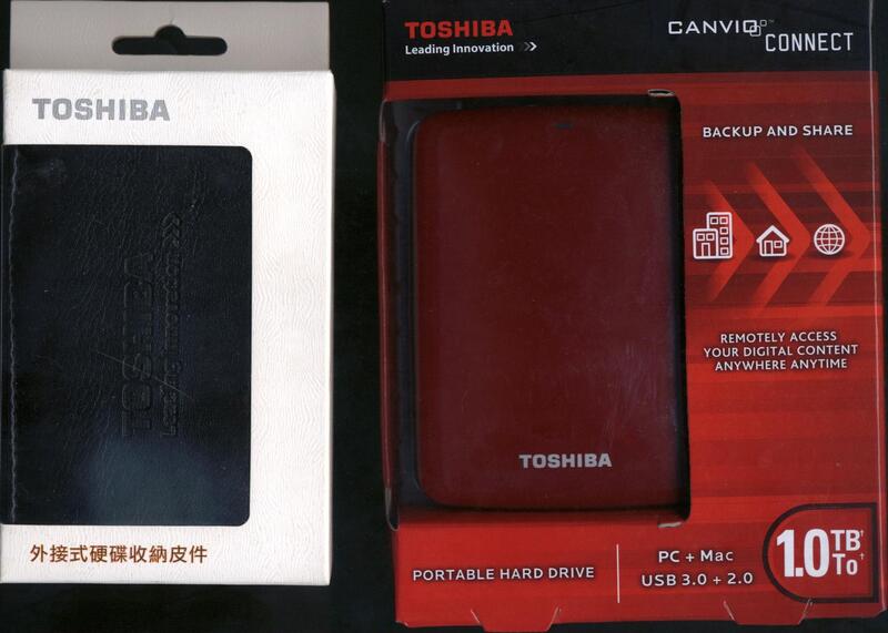 東芝【Toshiba 2.5吋 Canvio Connect 1TB USB 3.0外接式硬碟(紅)】附皮套.富基電通