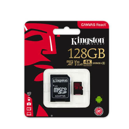 [羊咩咩3C]金士頓microSDXC U3 V30 128GB 支援4K錄影極速記憶卡 (SDCR/128GB)