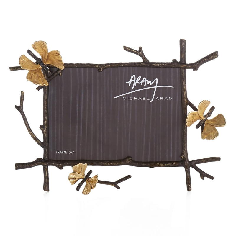 【美國Michael Aram】Butterfly Ginkgo 5x7 蝴蝶銀杏裝飾相框 金屬相框