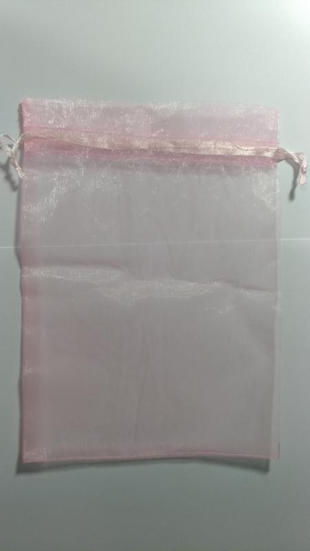 全新 粉紅色素面紗袋 束口袋 雪紗袋 雙拉繩 尺寸約：21.5*15.5 cm 台中市北區可面交
