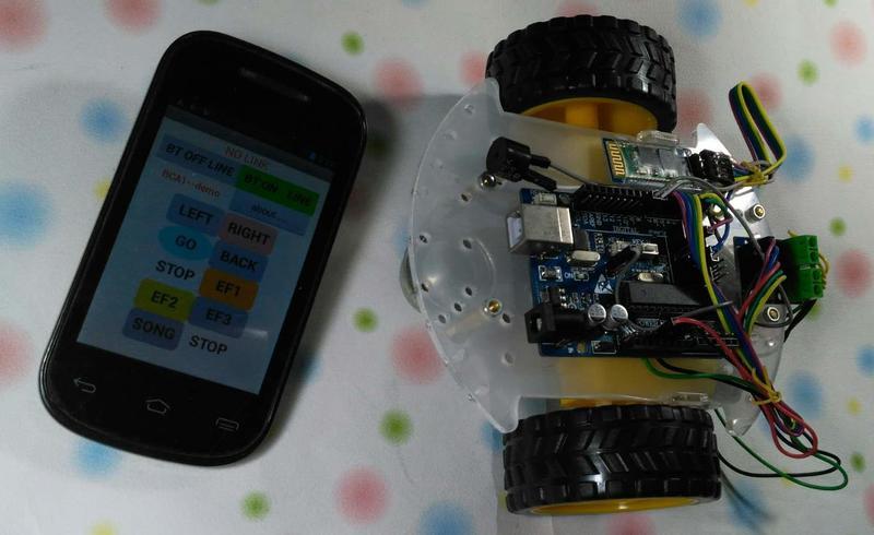偉克多 Arduino 專題製作= Android 手機遙控車--成品，含AI2積木程式檔+ Arduino C程式
