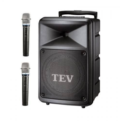 【昌明視聽】TEV TA-680 8吋 行動擴音喇叭 附2支選頻式無線麥克風 內建CD 藍芽 USB 播放器