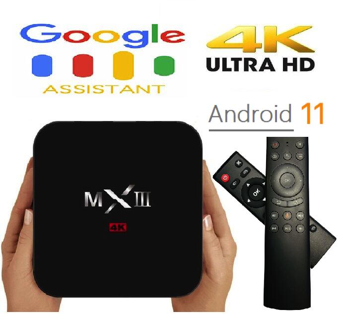 2024推薦最新安卓11 語音版 4K 智慧機上盒MXIII + 語音體感遙控器 雙頻5G WiFi 電視盒 取代第四台