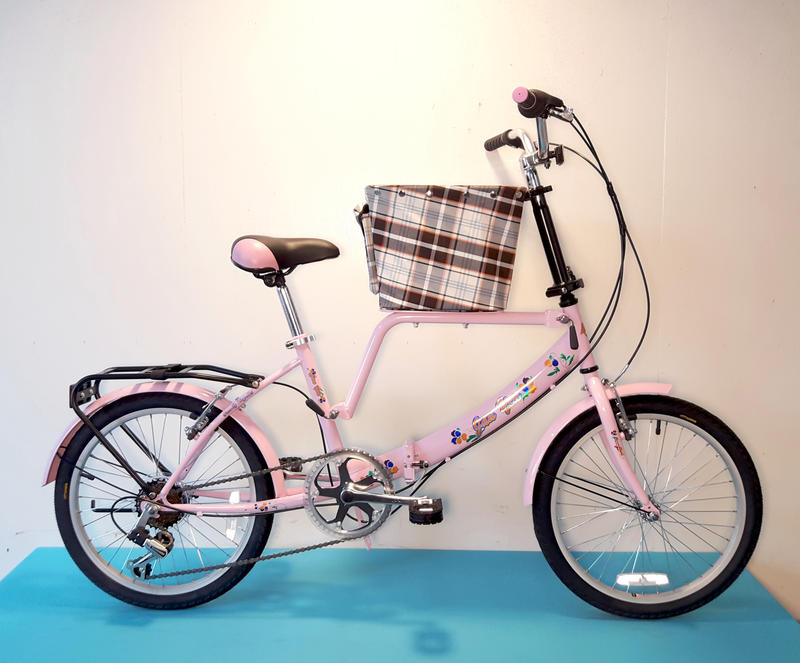 JY (豪華版) 20吋 6速 SHIMANO 摺疊 (小籃) 寵物車 寵物腳踏車 寵物自行車 (粉紅色) 寵物籃