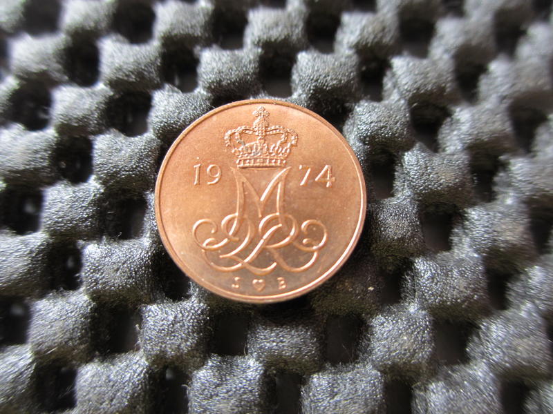 Mini coin-1974 丹麥5 ØRE 銅幣UNC-K19164