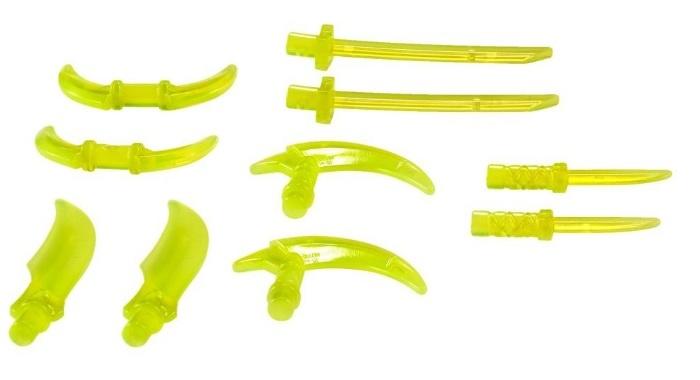 LEGO Trans-Neon Green Weapon Sword 樂高透明螢光綠色  武器組 刀劍匕首 628840