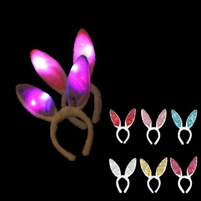兔耳 兔耳朵 霍夫曼「月兔」LED 毛絨髮箍 發光 兔耳朵 發光 髮箍 派對 晚會用品【A660005】塔克玩具