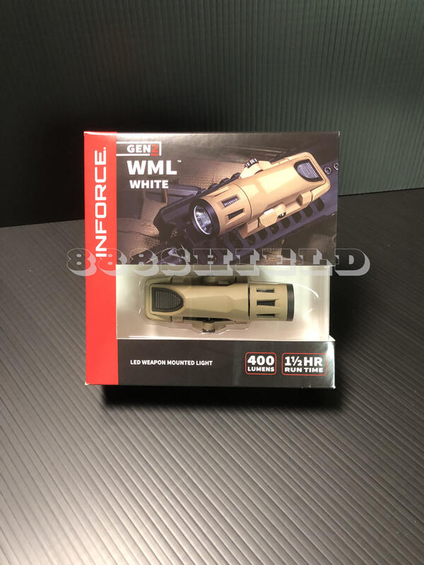 警用裝備XSPEED 現貨 美國原裝 INFORCE 沙色 WML White-gen2 400流明 WML 戰術槍燈