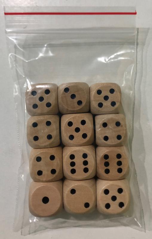 【陽光桌遊世界】木質六面骰 每包12入 骰子組 6面骰 Dice 桌遊週邊 紙牌周邊