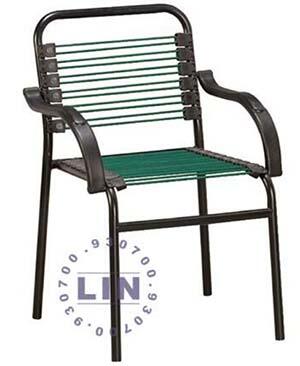 ▲S113-21健康椅洽談椅綠四腳健康椅扁條圓條綠白條
