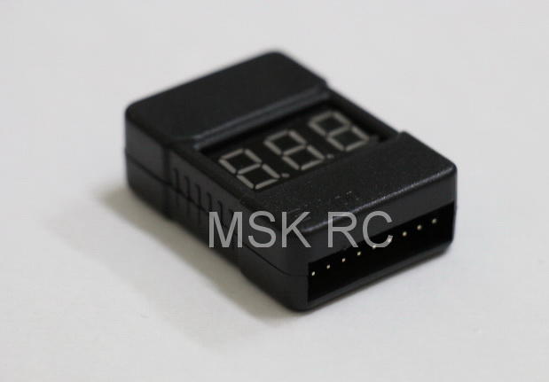 ~MSK RC~ 帶外殼版本鋰電池1S-8S 低電壓警報器(含測電功能二合一)