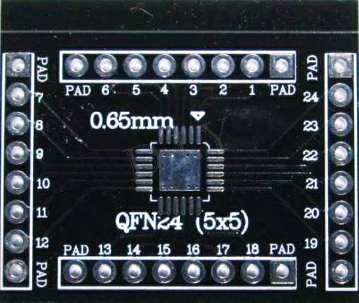 [數位DIY] QFN24(5x5) 0.65mm TO DIP 轉接板 (PAD)