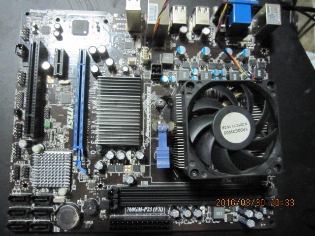 AM3微星主機板760GM-P21(P23) FX +AM3 CPU處理器 445 三核+CPU風扇