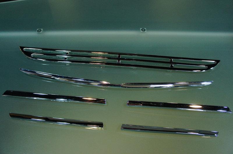 賓士 W163 ML-class 1998~2000 水箱罩貼片 前保桿通風網貼片 電鍍飾條 車身飾條 改裝