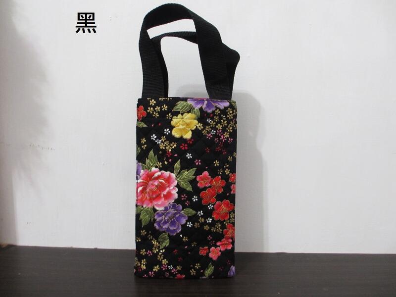 ~琴姐ㄉ店~C146M490~超美秀雅花繪拼布水壺袋,水壺提袋,小型提袋。購物袋~