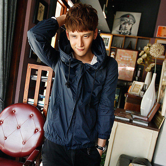 2013男式最新韓版時尚休閒薄款外套 衝鋒衣 男式百搭修身夾克