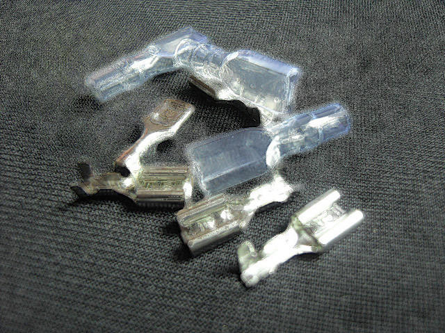6.3mm冷壓銅母插簧插片+護套 4.8mm電線接線端子接線耳 151-00072