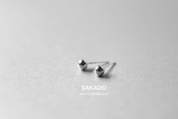 925純銀耳環-阪堂SAKADO--銀豆耳釘