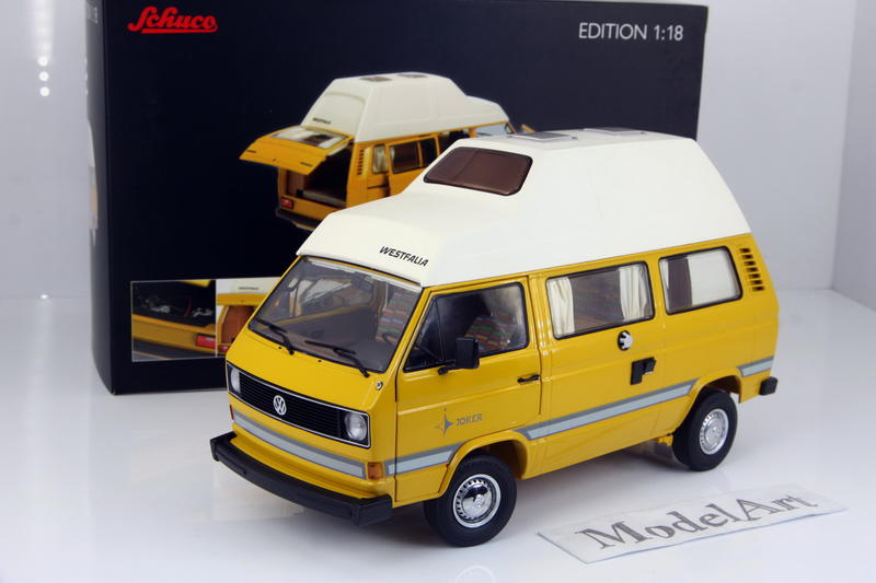 1:18 Schuco 福斯Volkswagen VW T3 Joker camper高頂露營車合金全開