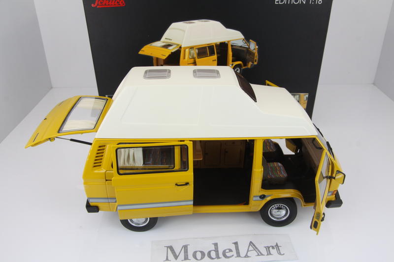 1:18 Schuco 福斯Volkswagen VW T3 Joker camper高頂露營車合金全開