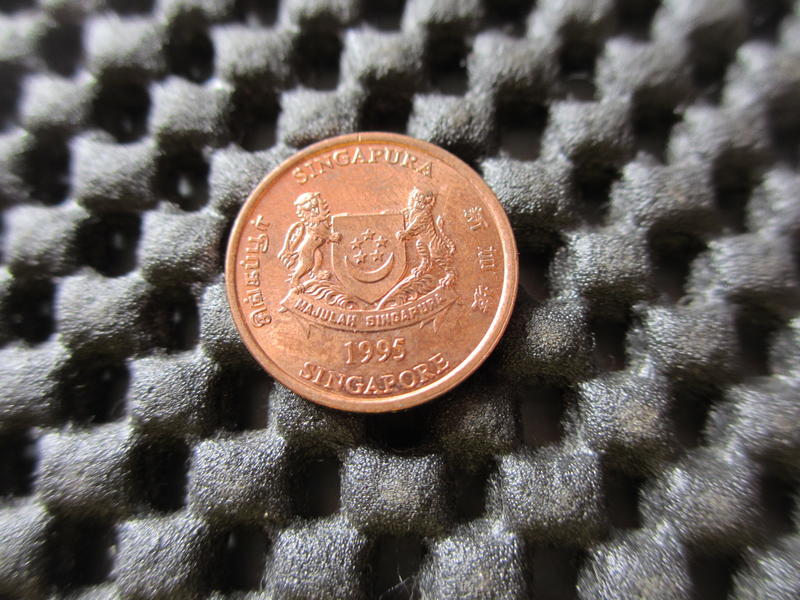 Mini coin-1995 新加坡國徽 一分銅幣 1 Cent UNC-K19167