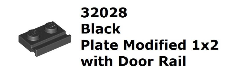 【磚樂】 LEGO 樂高 32028 4107761 Plate 1x2 Door Rail 黑色薄板附溝槽