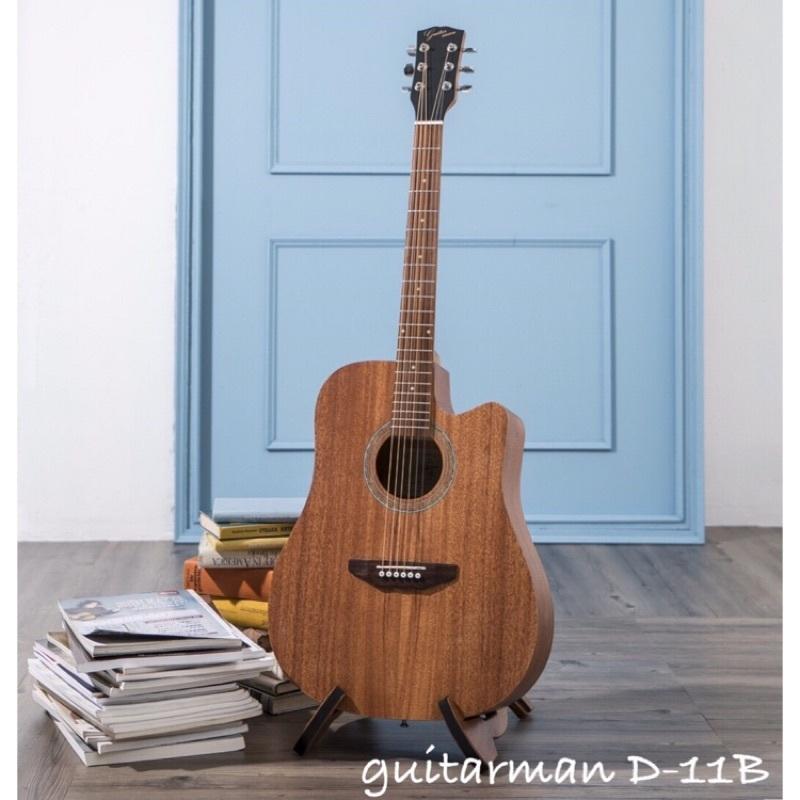 【吉他人音樂工作室】台灣製原創品牌guitarman D-11B 41吋D桶 全桃花木 手工木吉他限量優惠活動