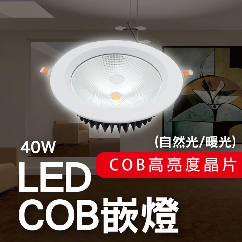40W COB嵌燈/崁燈/COB/自然光/暖光