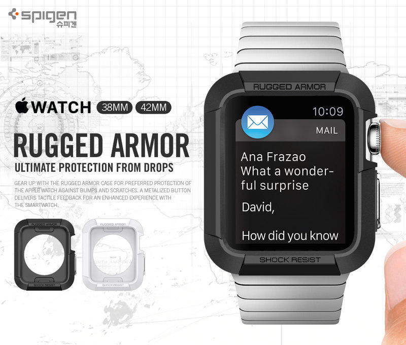 【SPIGEN】SGP Apple Watch Rugged Armor SERIES 1 2 3 強化吸震軟式保護殼