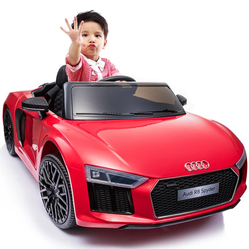 奧迪R8兒童電動車四輪搖擺童車遙控男女嬰兒小孩玩具車可坐人汽車