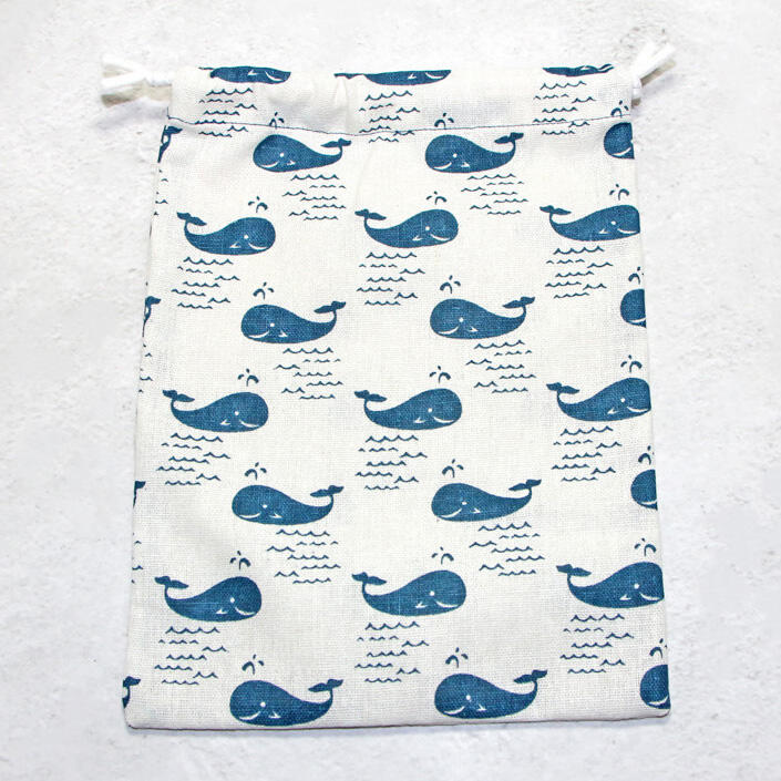 浪漫派飾品 H116 鯨魚噴泉 環保袋 收納包 束口袋