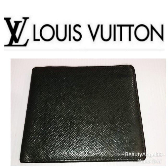 Louis Vuitton 防刮Taiga對摺 LV男皮夾 6信用卡夾 短夾 發財夾 零錢皮包$529 1元起標