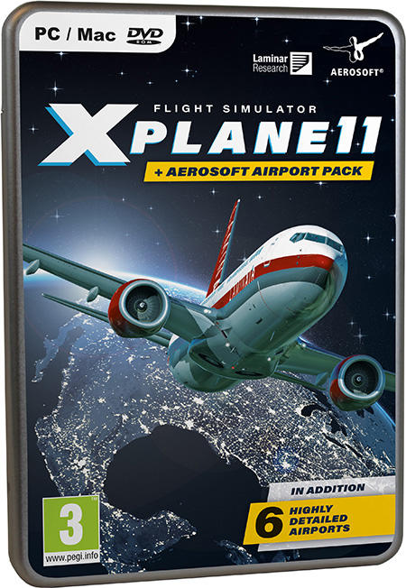 X-Plane 11 精緻鐵盒盒裝版 加贈6套精緻機場 附中文說明與指令