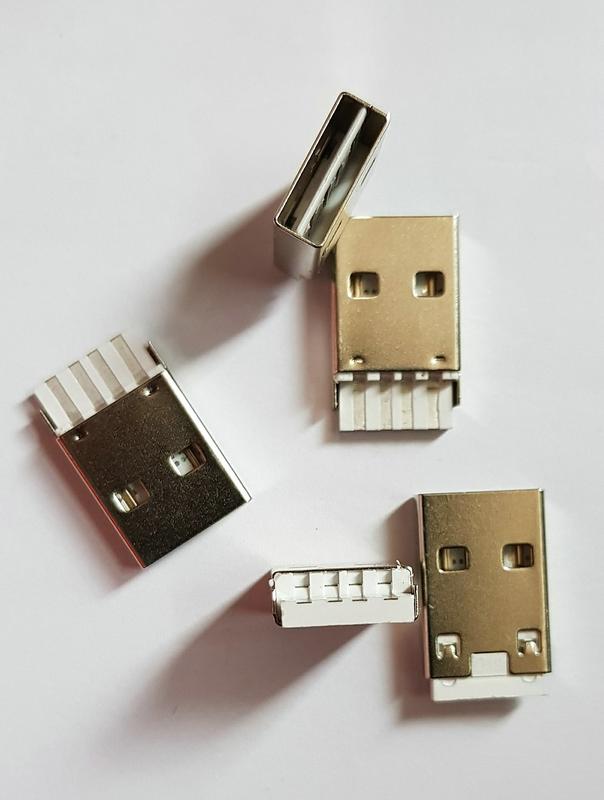 手工焊件DIY USB接頭 USB A公 2.0 正反可雙用-不分正反面 連接器-插頭-公頭 1 PCS