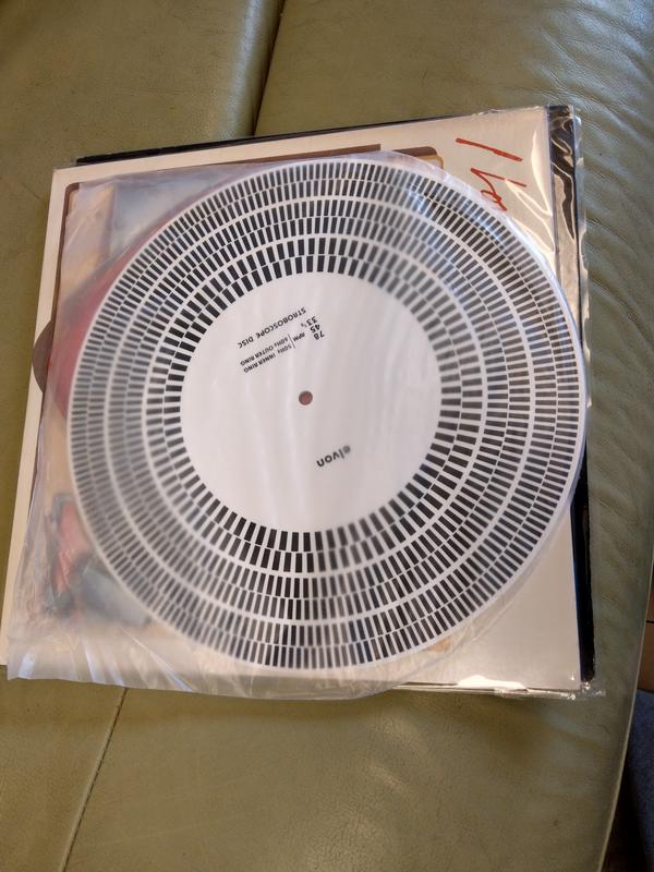 ✿昭和風⁕ elvon 轉速測試片  超距尺 正切 可測33,45,78  LP 黑膠唱機  唱頭 黑膠唱盤 黑膠唱片