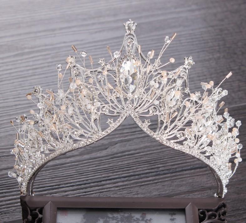 美晶聚💎韓式結婚王冠 項鍊耳環三件組 新娘皇冠頭飾髮飾公主生日髮飾