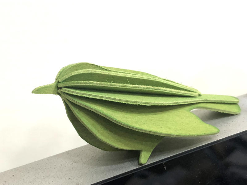【風之屋】 LOVI 3D立體拼圖樺木明信片－小鳥 (8cm)  (原木色)