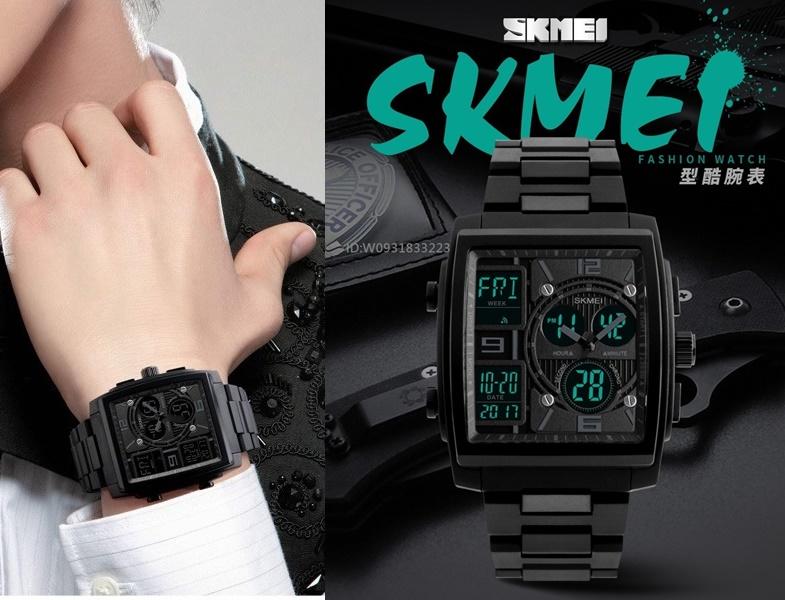 SKMEI 時尚雙時間顯示錶 男防水手錶 男用電子錶 大盤男錶多功能戶外運動學生手錶 男電子手錶