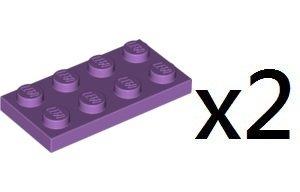 LEGO Medium Lavender Plate 2x4 樂高中間薰衣草紫色 薄板 兩個 4619516