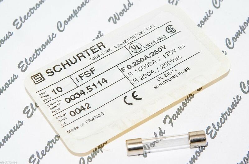 瑞士 SCHURTER  (F快熔) 250mA (0.25A) 250V 6.3x32mm 保險絲