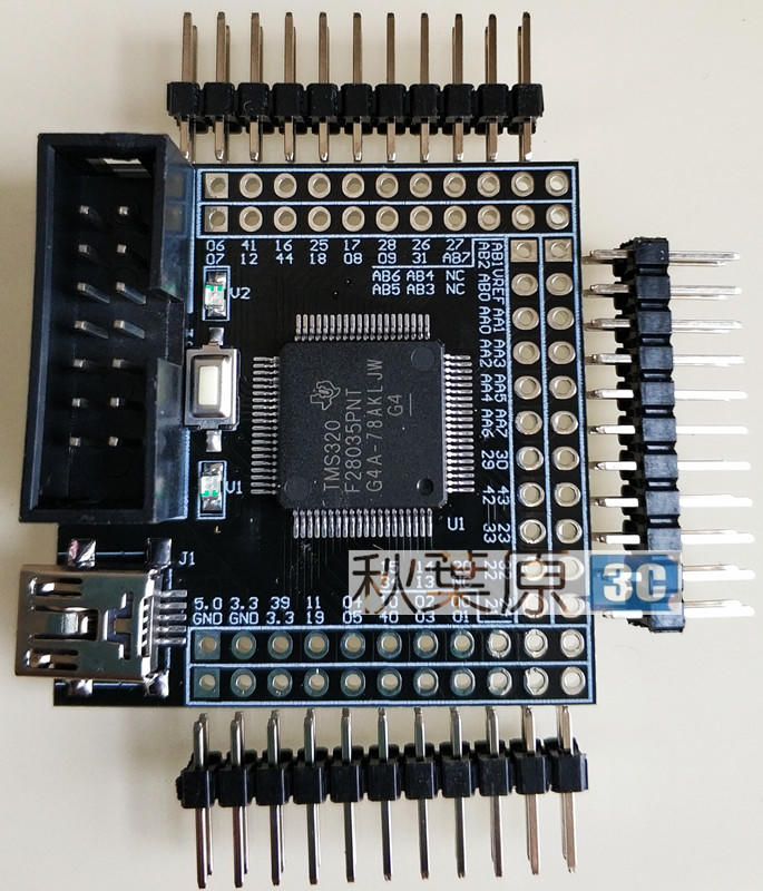 TMS320F28035PN最小系統板 核心板 開發板 TIDSP C2000開發板